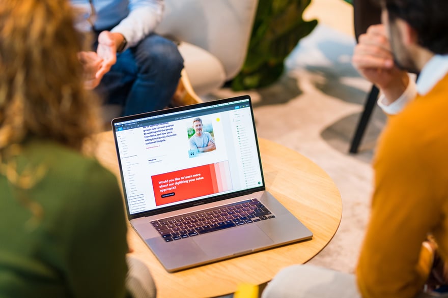 A laptop which is displaying a digital service experience: a website